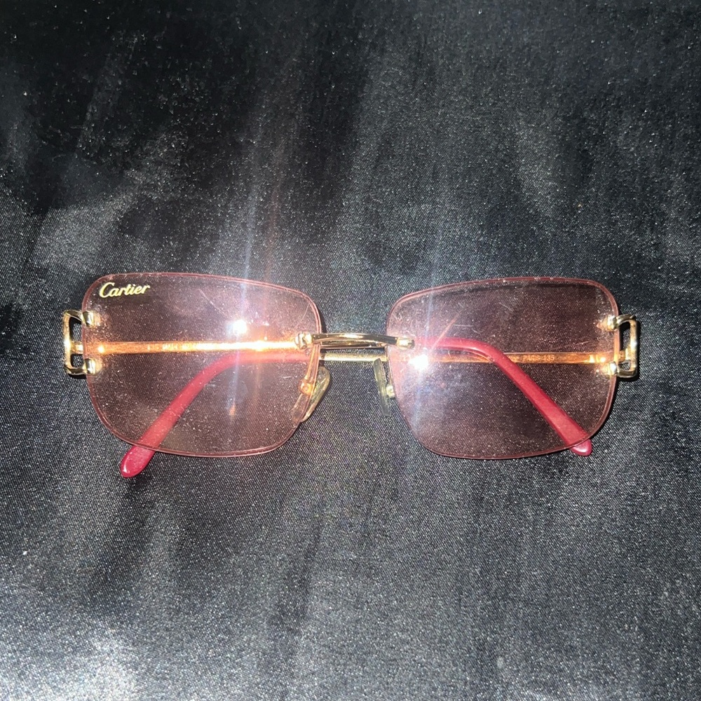 Cartier Gold and Pink Sunglasses